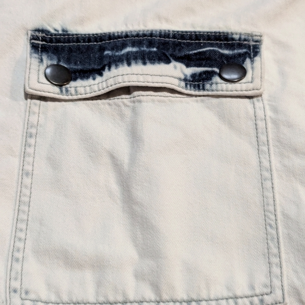 Cabi Bleached Drew Jacket Medium Style 5853 Denim Shacket - Picture 4 of 8